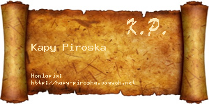 Kapy Piroska névjegykártya