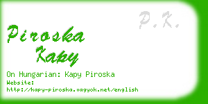 piroska kapy business card